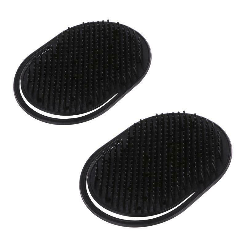 2 Pcs Pocket Travel Hair Comb Brush Men Beard Mustache Palm Scalp Massage Black