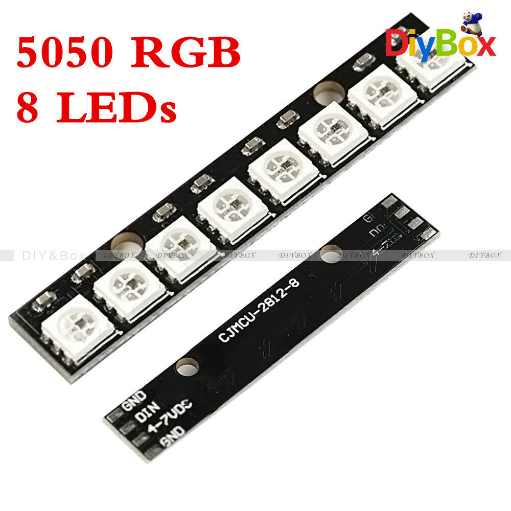 Black 8 Channel WS2812 5050 RGB 8 LEDs Light Strip Driver Board for Arduino DIY