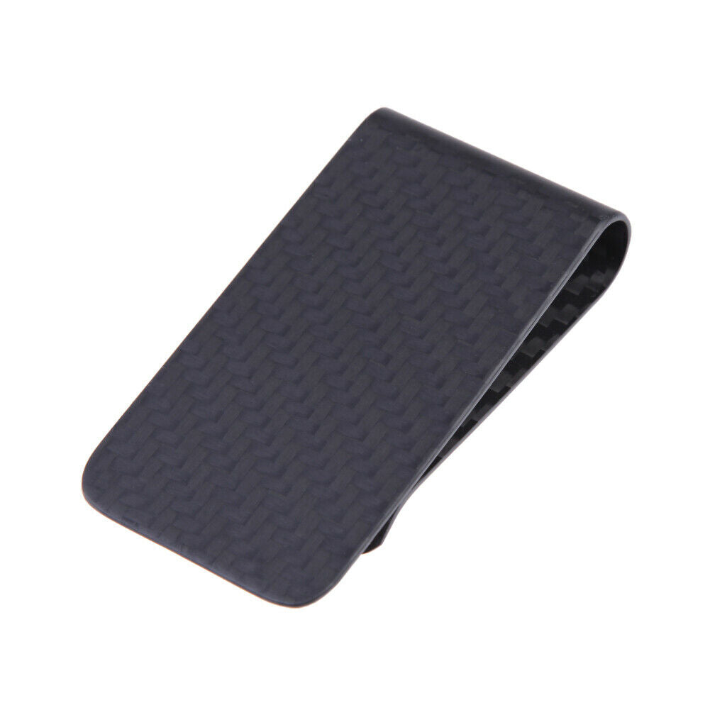Retro Men Carbon Fiber Money Clip Glossy Matte Card Cash Wallet Holder