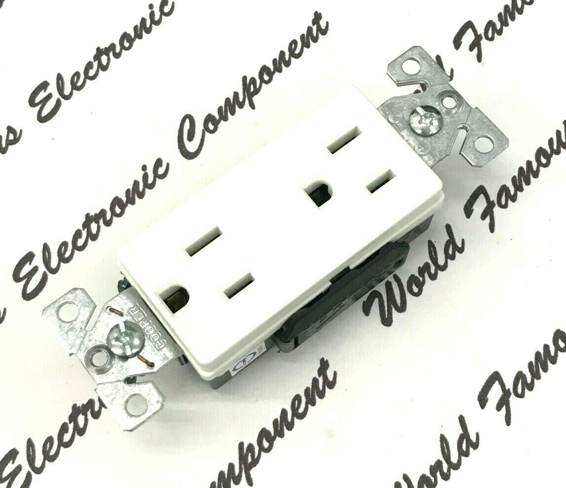 1pcs-COOPER 6242W 15A 125V Decorator Duplex Receptacle NEMA 5-15R
