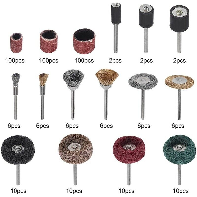 382Pcs Wheel Brush Setfor DIY Production Polishing Sanding Cleaning,Polishing T2