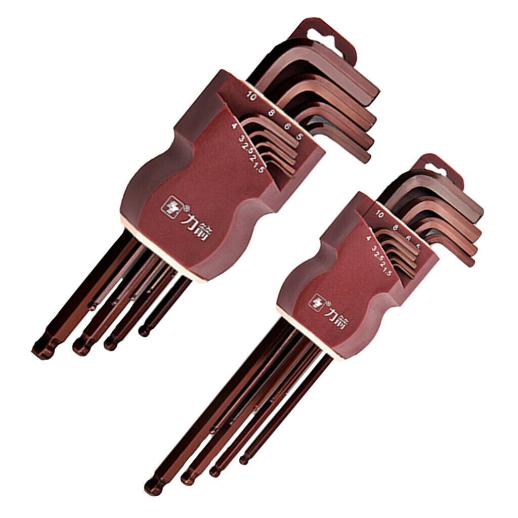 Steel L Shape Hex Key Allen Wrench Set Metric Lengthen Arm Ball End 190mm