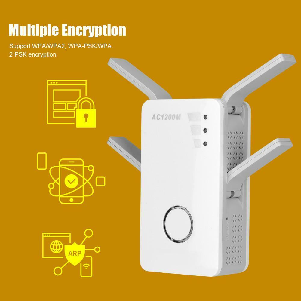Dual Band Wireless AC Wifi Repeater Booster Amplifier Router 1200Mbps Antennas