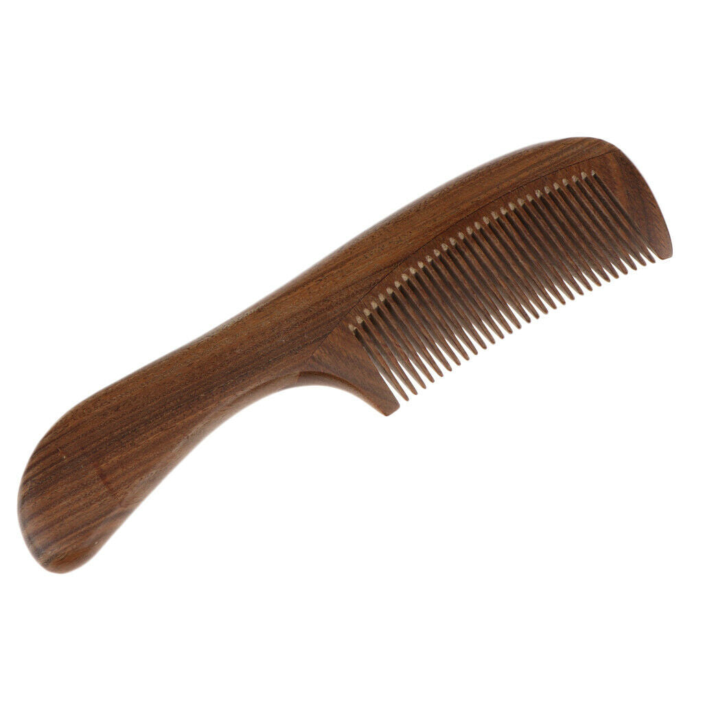 Handcraft Natural Sandalwood Long Fine Tooth De r Wood Comb Anti Static