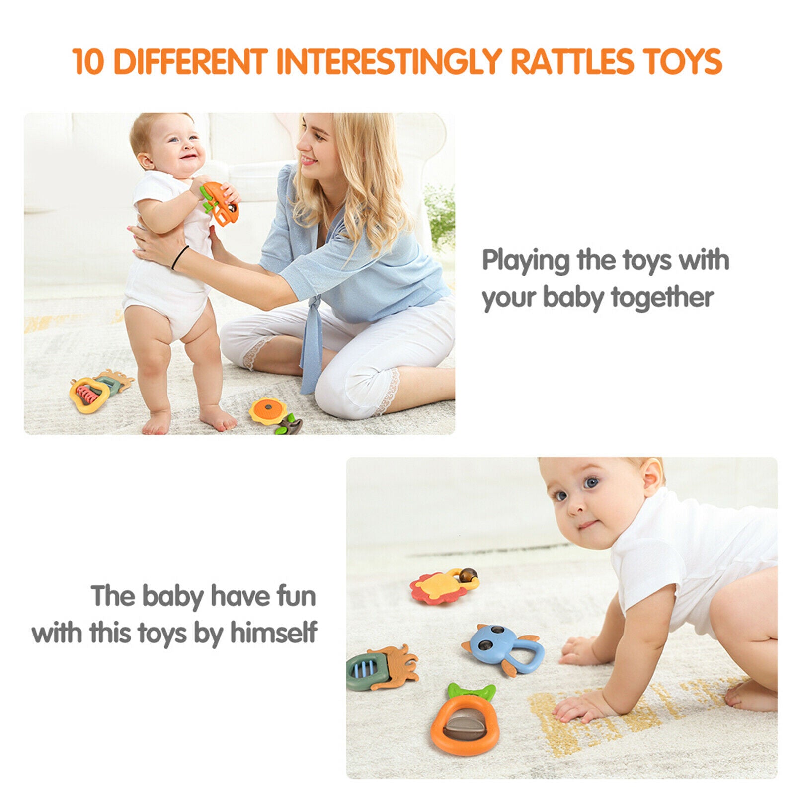 Baby Rattle Teether Rattles Infant Shaking Bell Toys Gifts for Toddler
