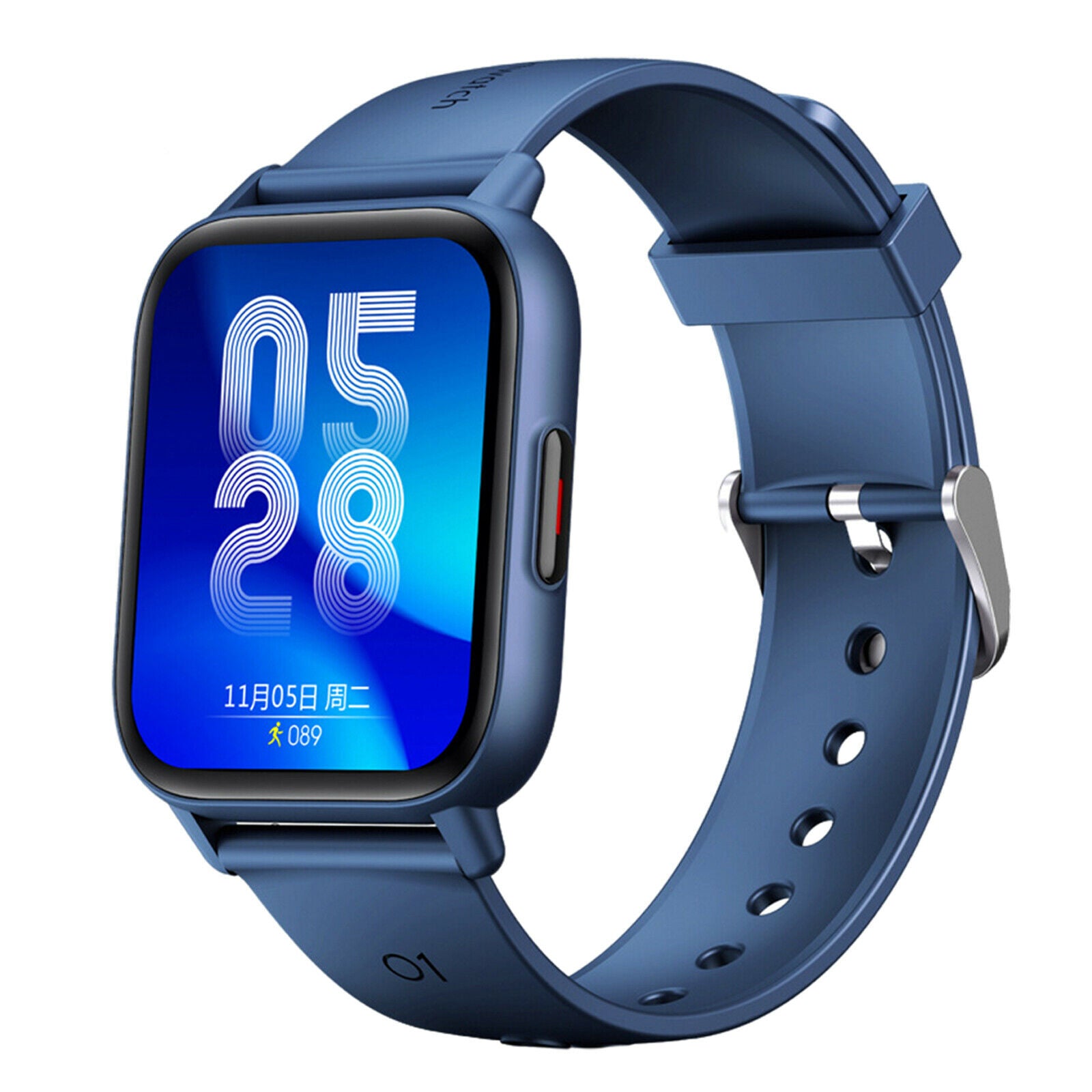 Sports Smart Watch Digital Rectangle Watches with Pedometer for Men blue