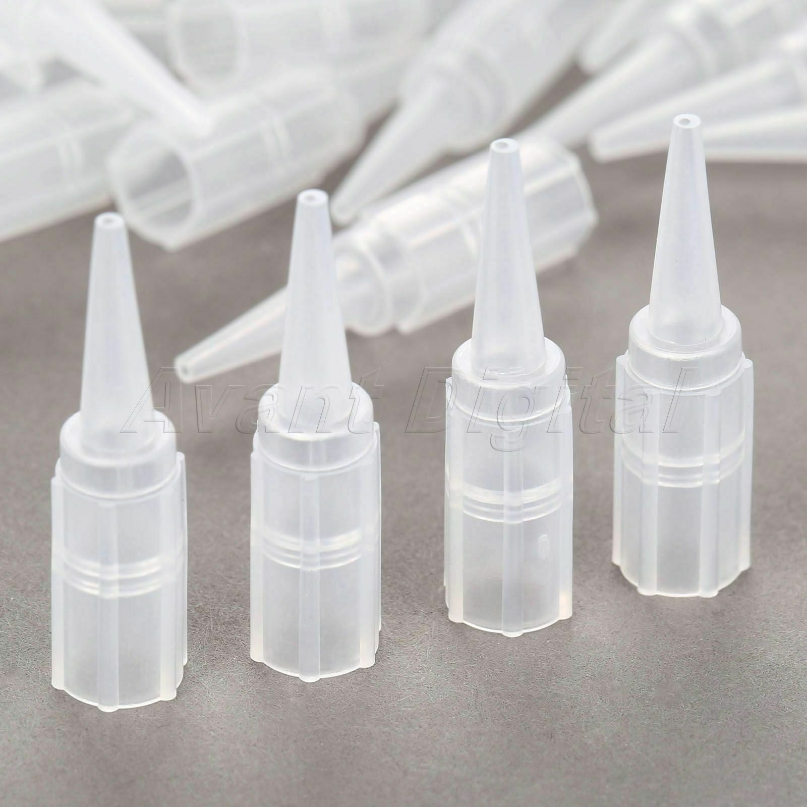 50x White Tattoo Needle Tips Round Mouth 1R Permanent Eyebrow Tattoo Makeup Tool