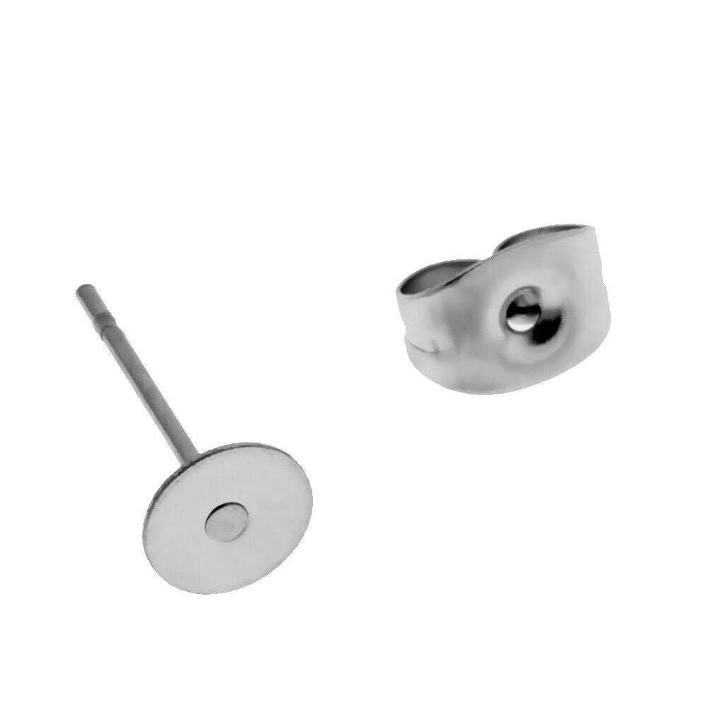 30pcs Stainless Steel Flat Base Pad Earring Pins Lady Birthday Dating Gift