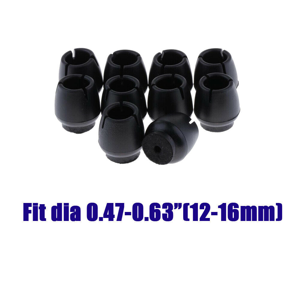 10xRound Table Chair Leg Caps Wooden  Cover Floor Protector _F