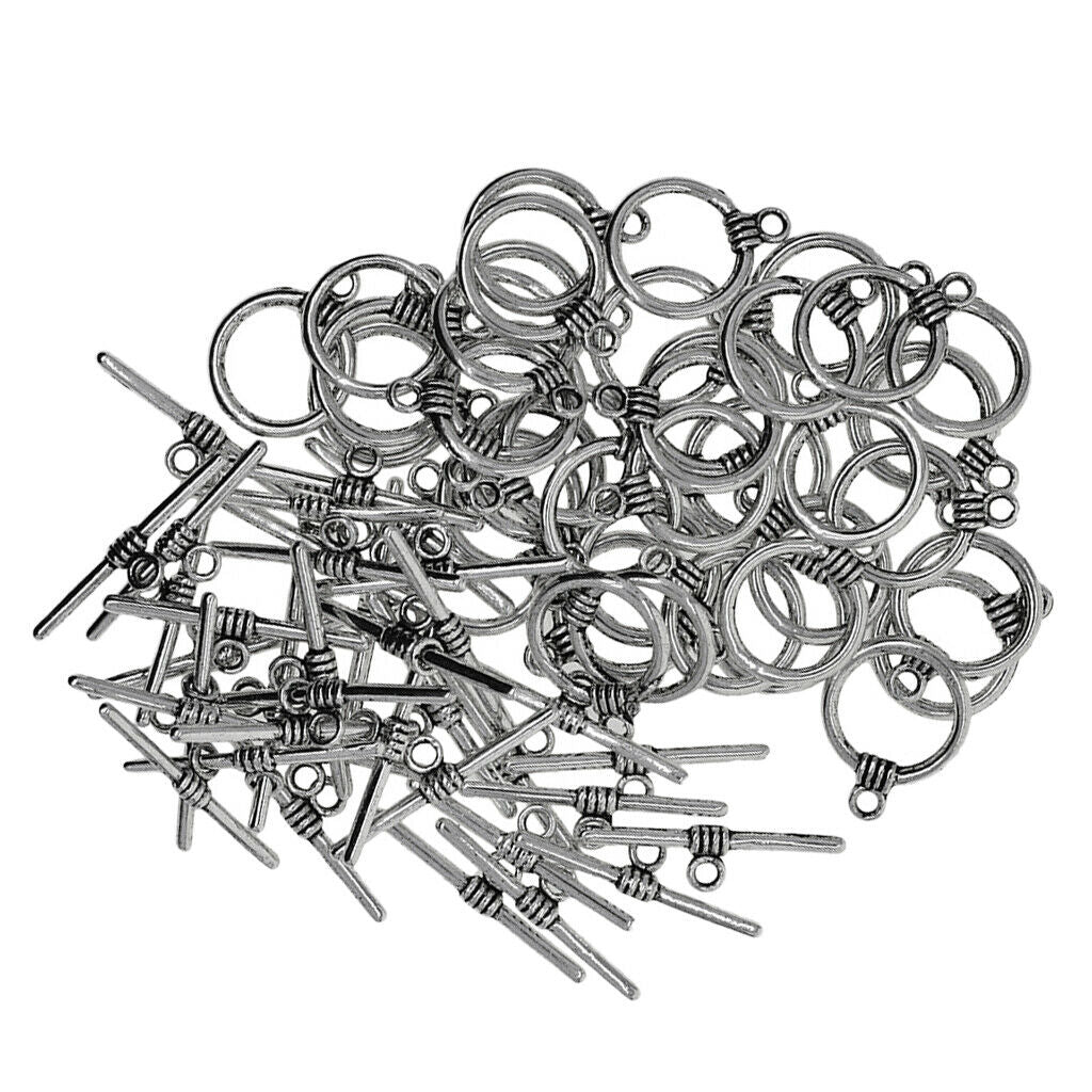 50 Set Toggle Clasp Pendants For Jewelry DIY Making Accessories