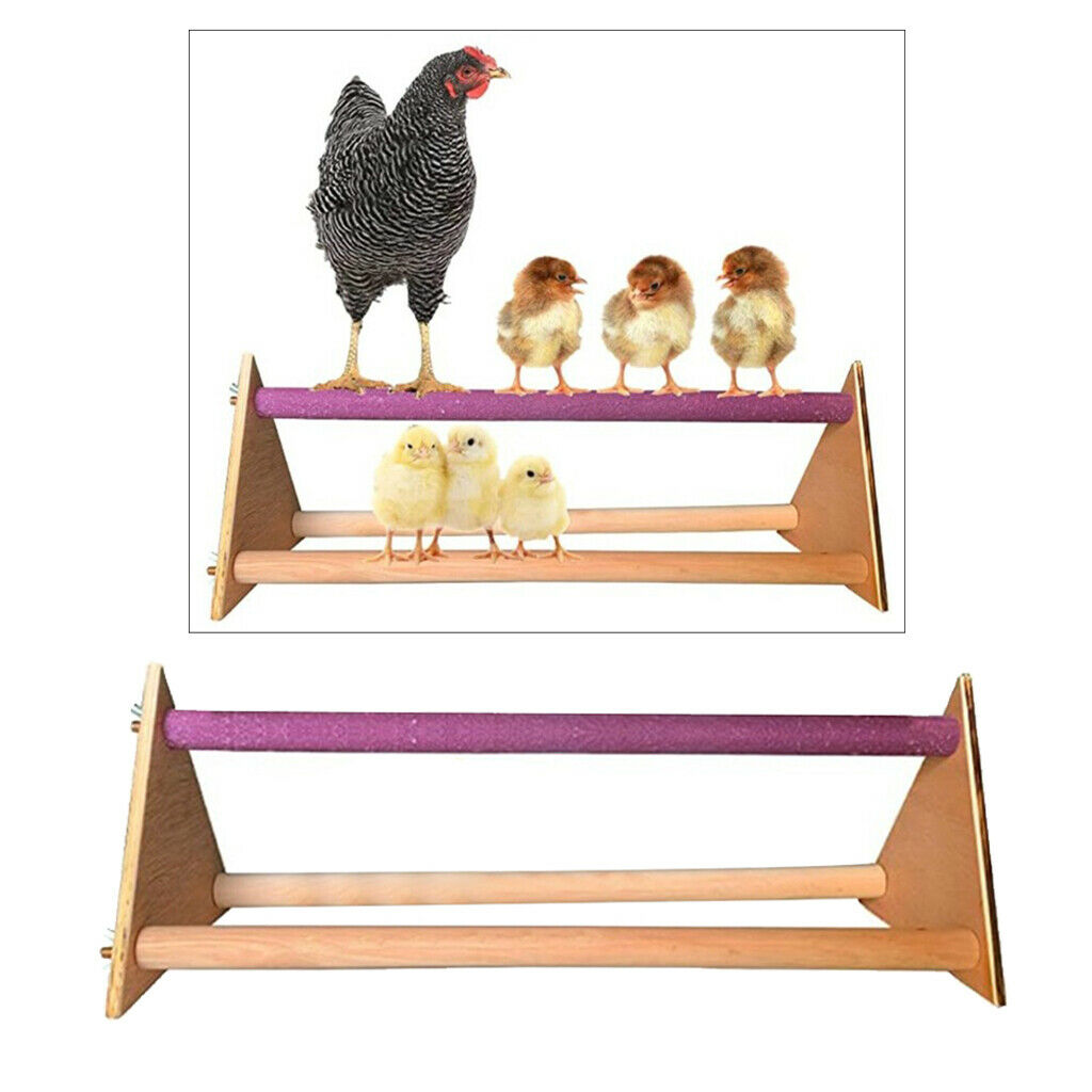 2Pieces Wooden Chicken Perch for Chicken Rooster Large Birds Macaws Parakeet