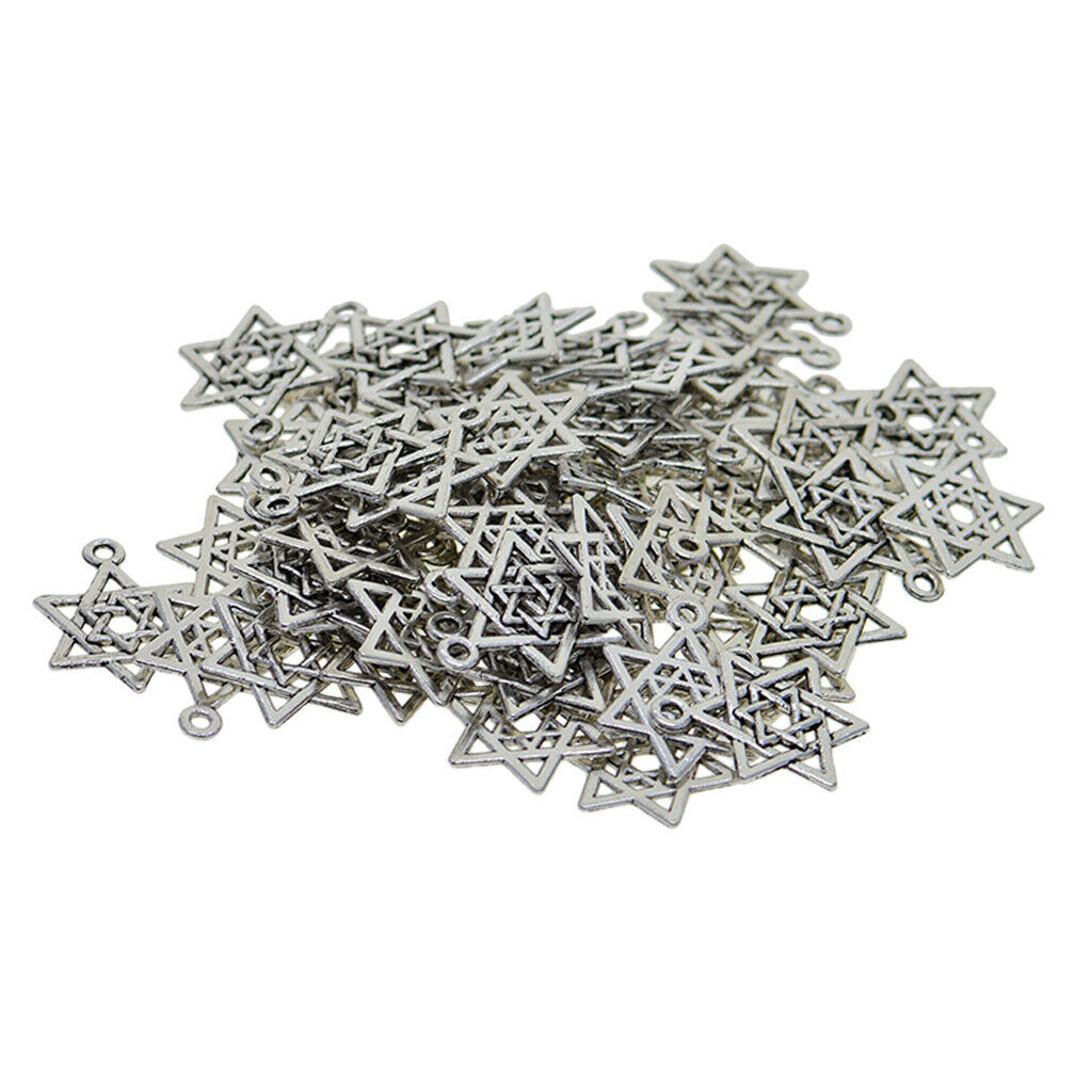 Pack of 50 Star of   Charms Pendant for Making Religious Objects Jewelry