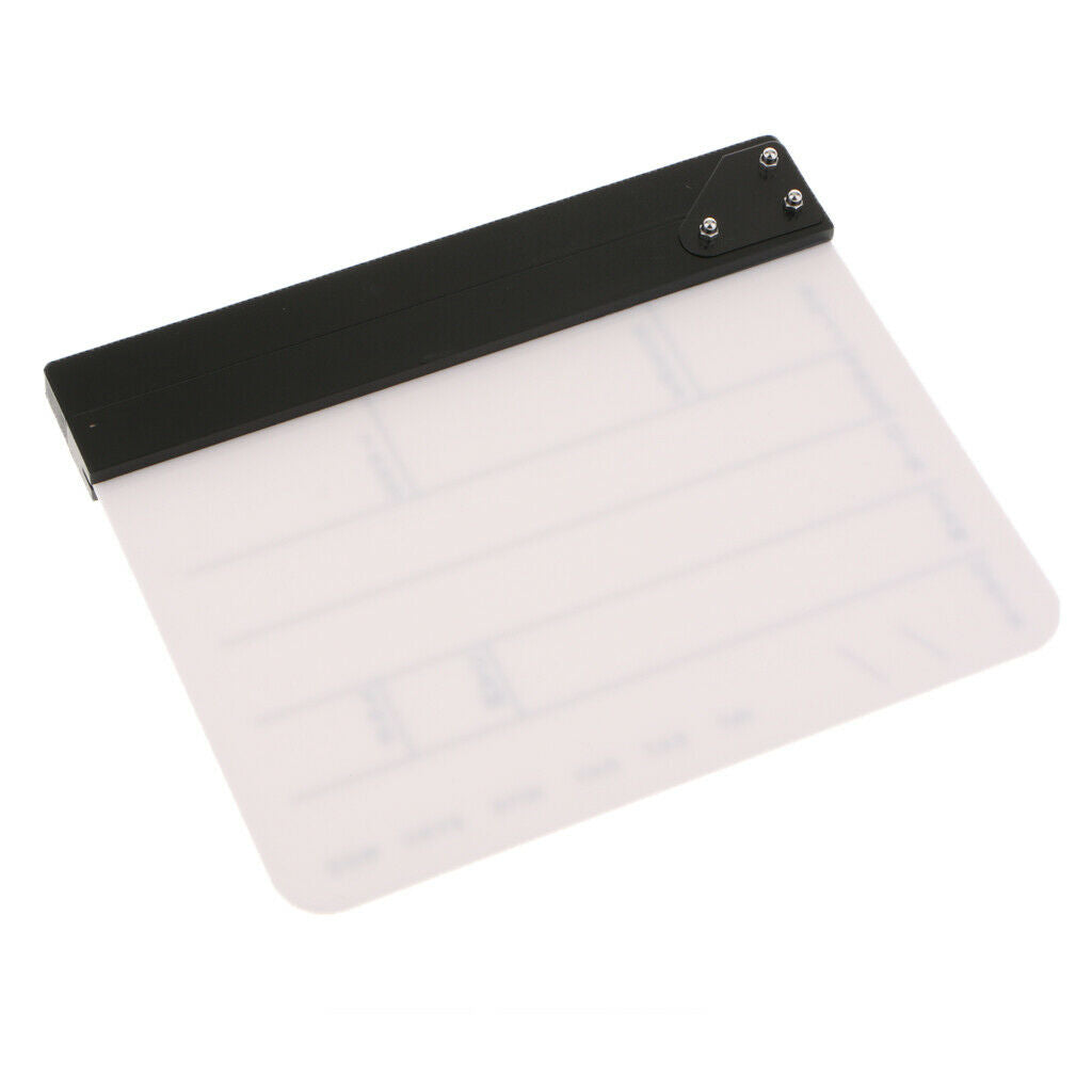 Acrylic Clapboard Dry Erase Director Film Movie Clapper Board Slate 25x30cm