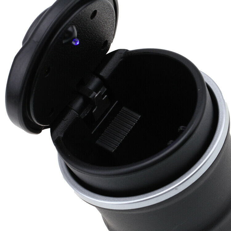 Car Smoke Ashtray Ash Cigarette Cylinder Holder LED Light With Lid For bMW