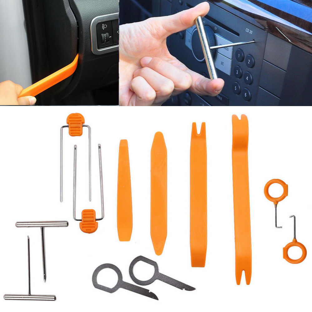 12PCS Car Radio Door Clip Panel Trim Dash Audio Removal Pry Kit Hand Tools Set