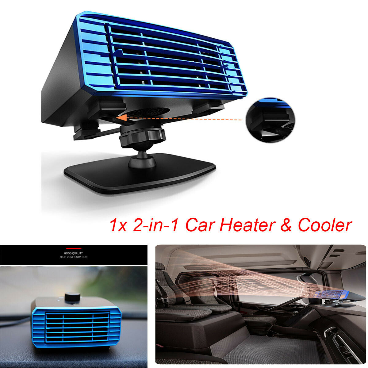 1PCS 120W 2 in 1 Car Defroster Windshield Automatic Heater Cooler Air Purifier