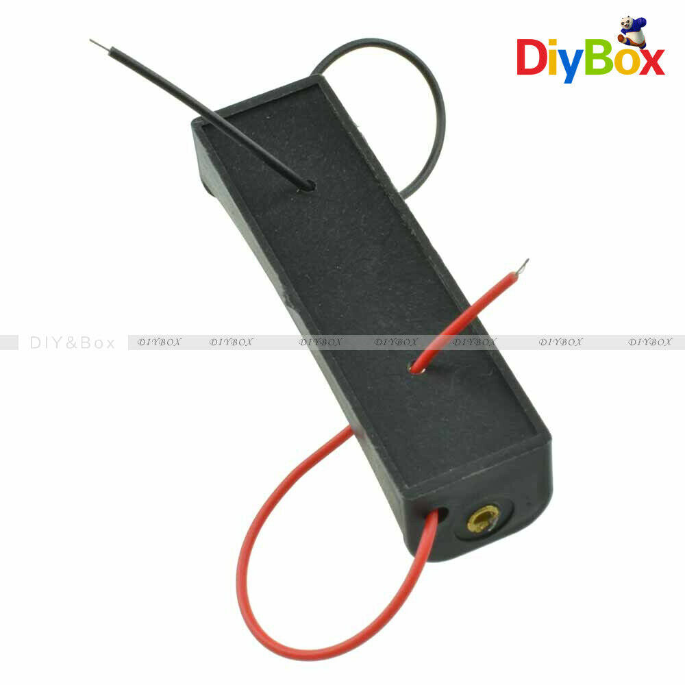 [5PCS] 1.5V AA Battery Holder Storage Box Case with 5" Lead for DIY Experiment