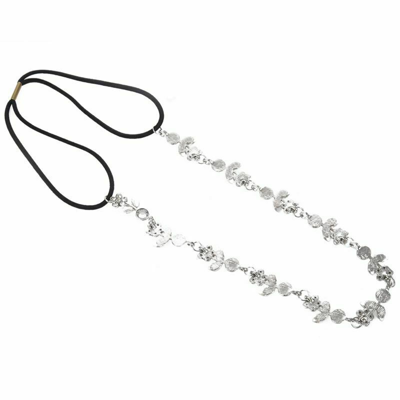 Hair Headband Elegant Elastic Headband with Rhinestones Flowers for Women - SiX4