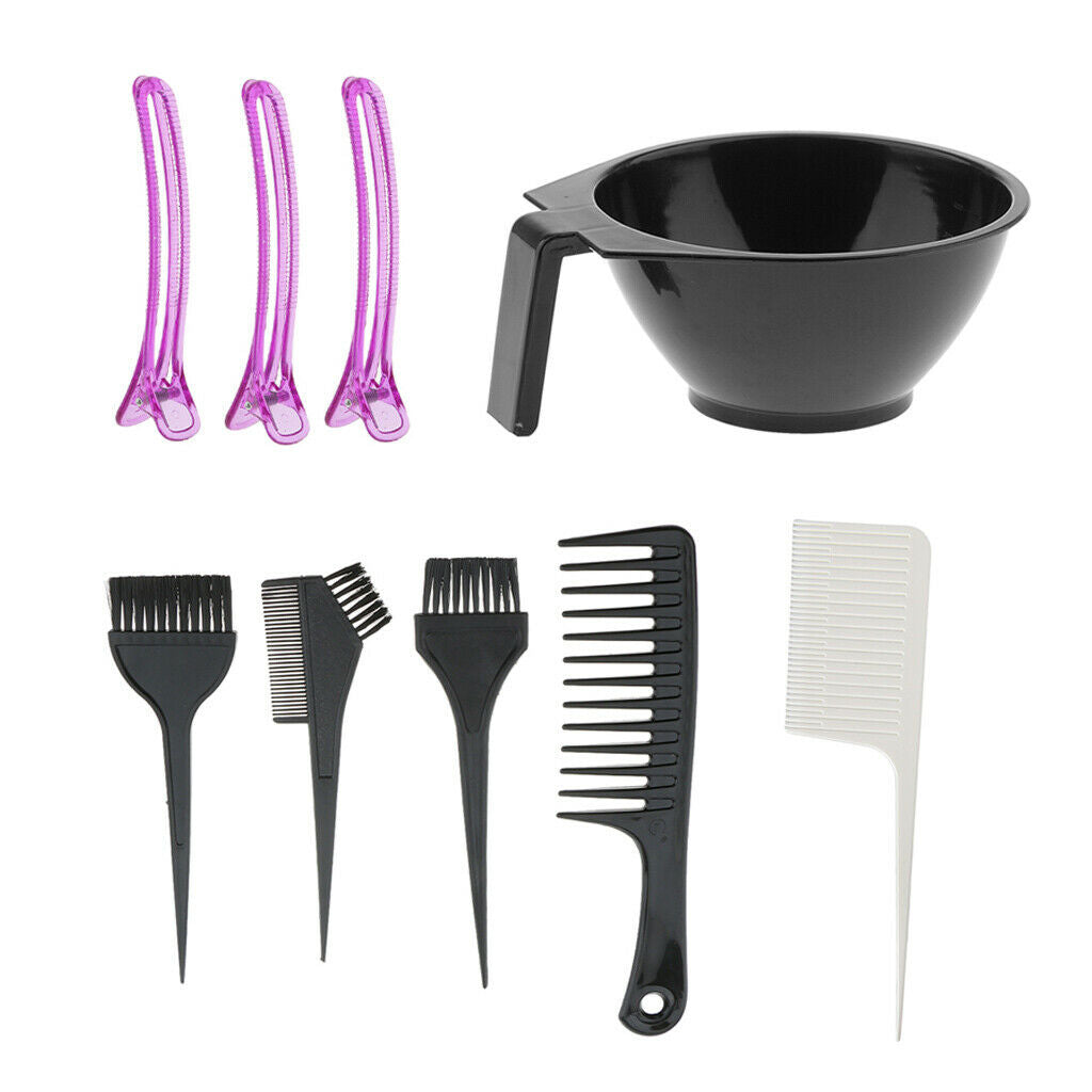 9 Pieces Professional ABS Plastic Hair Coloring Dyeing Kit Mixing Bowl Comb