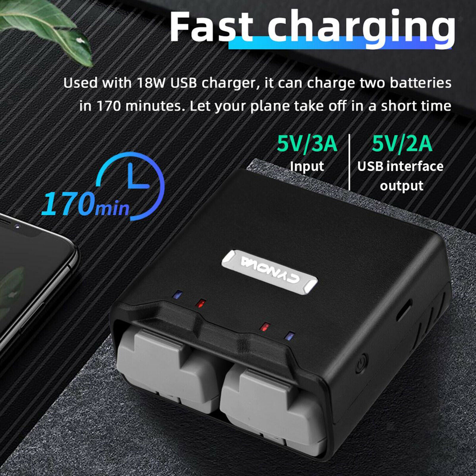 Two-Way Charging Hub Battery Charger for DJI Mavic Mini / Mini 2 Drone Accessory