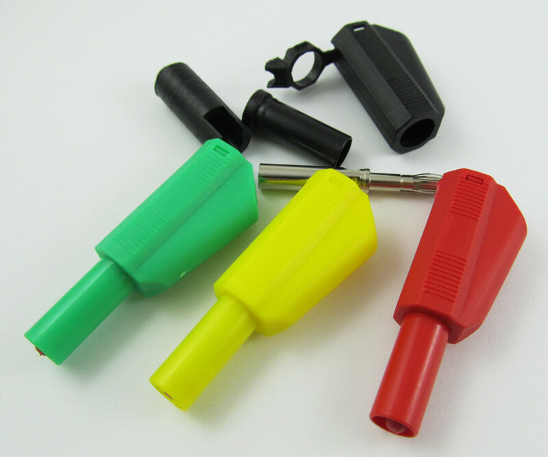 4pcs High Quality Full Seal Insulated Stackable 4mm Banana Plug Female 4 Colors