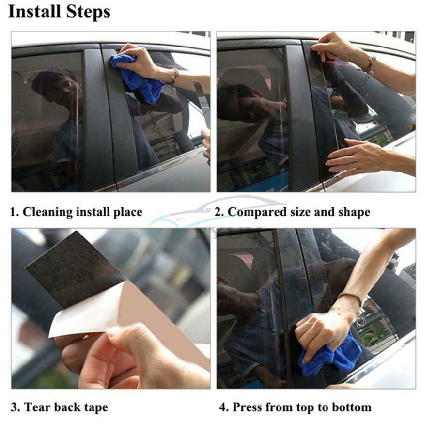 1 Set Anti-fade PC Car Door Window Trim Strip For 2015-2021 FORD F150 Keyless