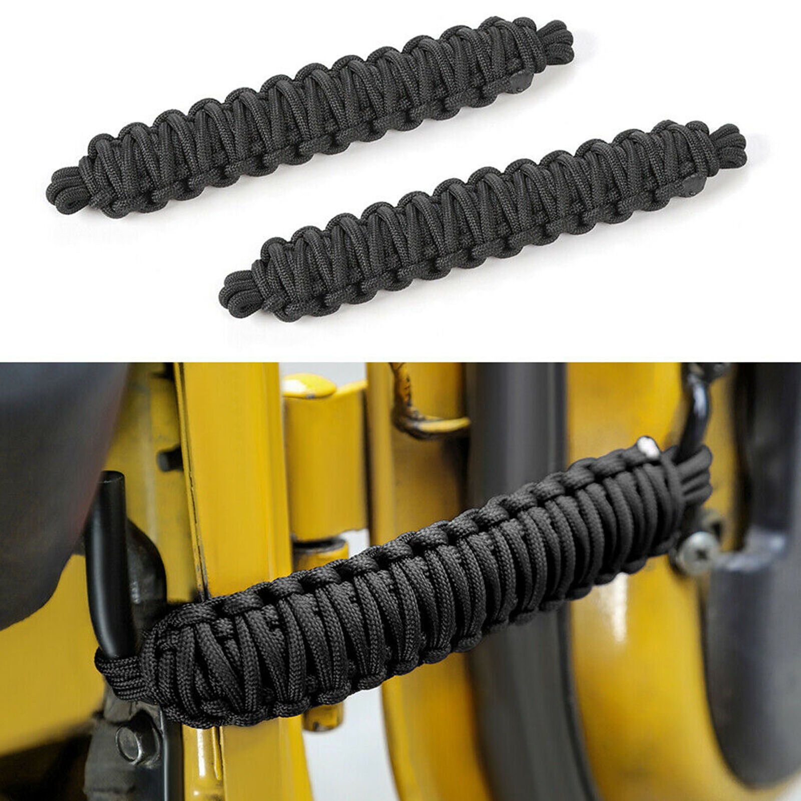 2x Car Door Limit Rope Strap Limiter Holder For Jeep Wrangler YJ CJ TJ JK Black
