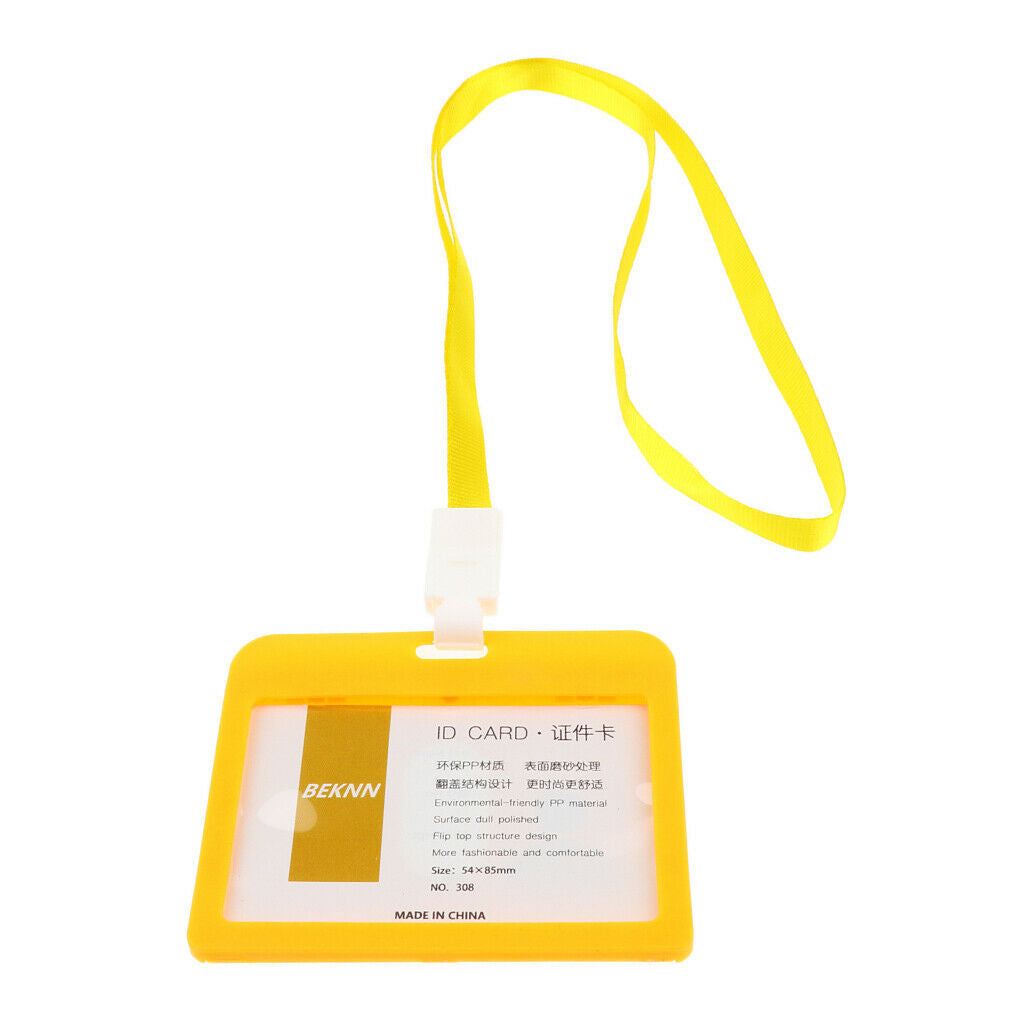 10x Badge Holder Identity Card Holder ID Badges Work Accessories - Yellow
