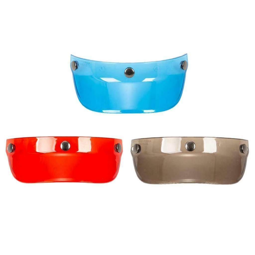 Set of 3 Helmet Peak Shield Retro Sun Shade Shield Replacement w/ 3 Snap