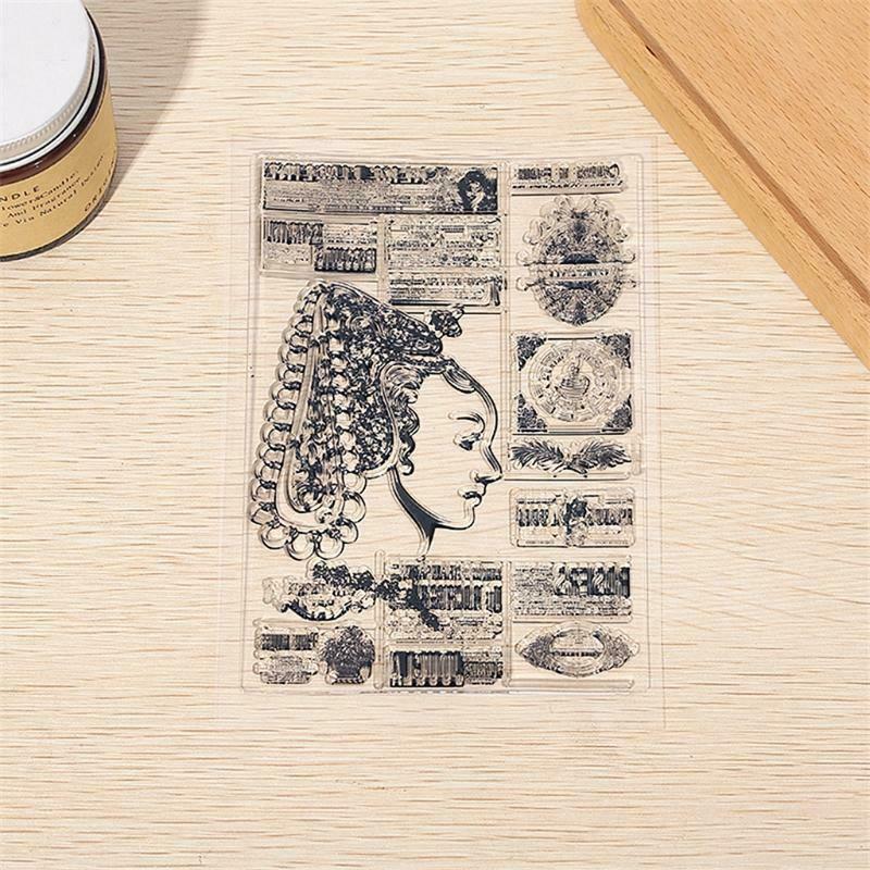Lady Label Silicone Clear Seal Stamp DIY Scrapbooking Emboss Photo Album Decor
