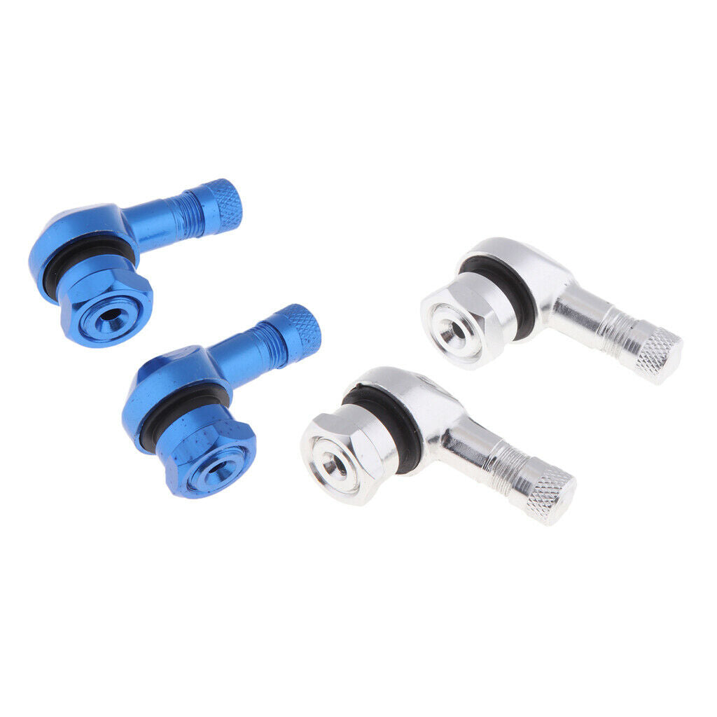 4x Motorcycle 90 Degree 11.3mm Wheel Tire Stem Tubeless Valve Aluminum