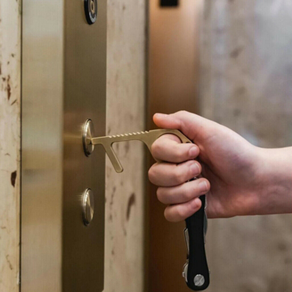 Open Door Elevator Press Stick Avoid Contact Tools Anti Bacteria Golden