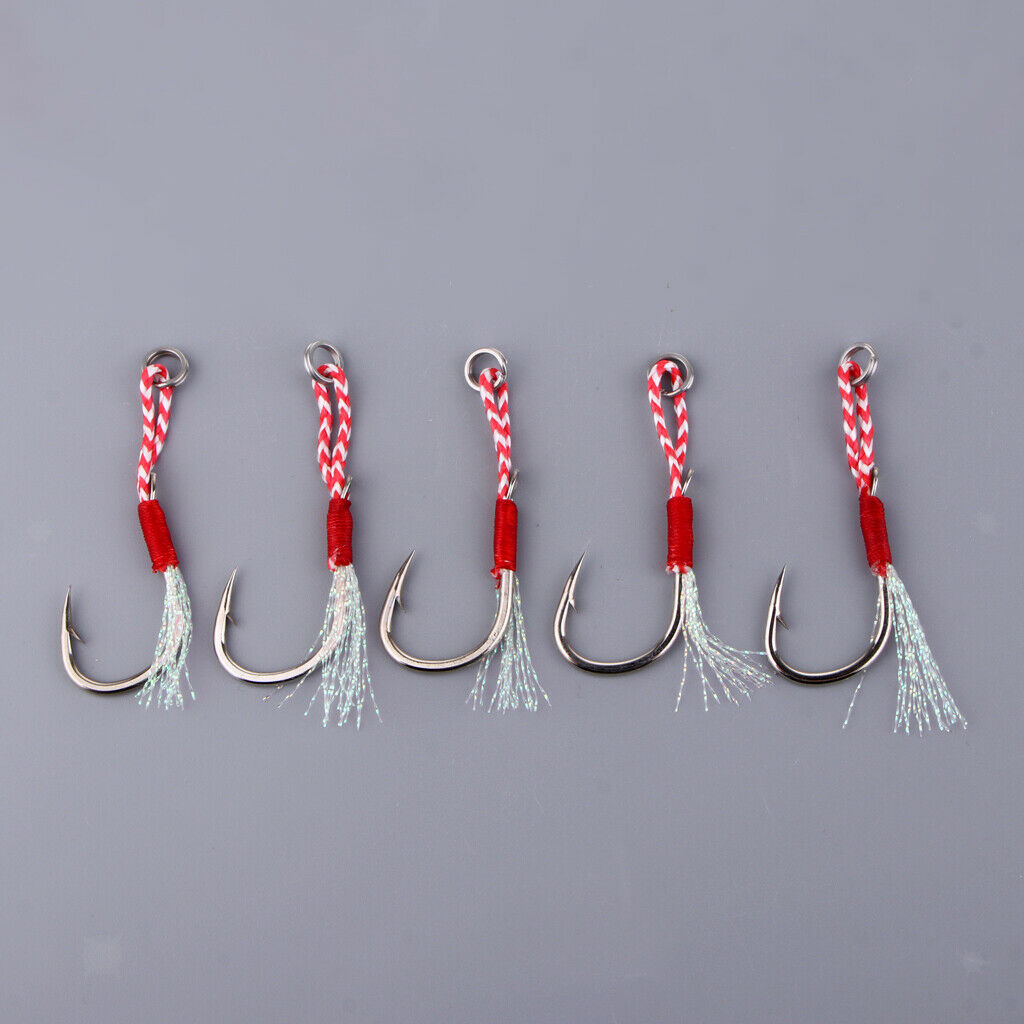 15 Pieces Jigging Assist Hook Solid Ring Deep Sea Fishing Hooks 10/11/20#