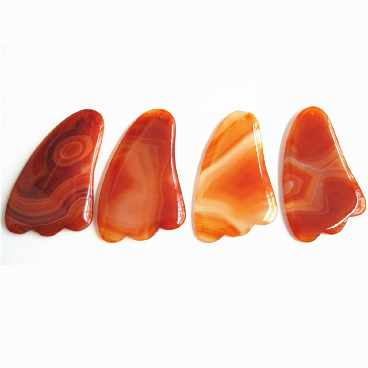 Natural Agate Face Carnelian Guasha Board Body SPA Massage Tools Acupuncture