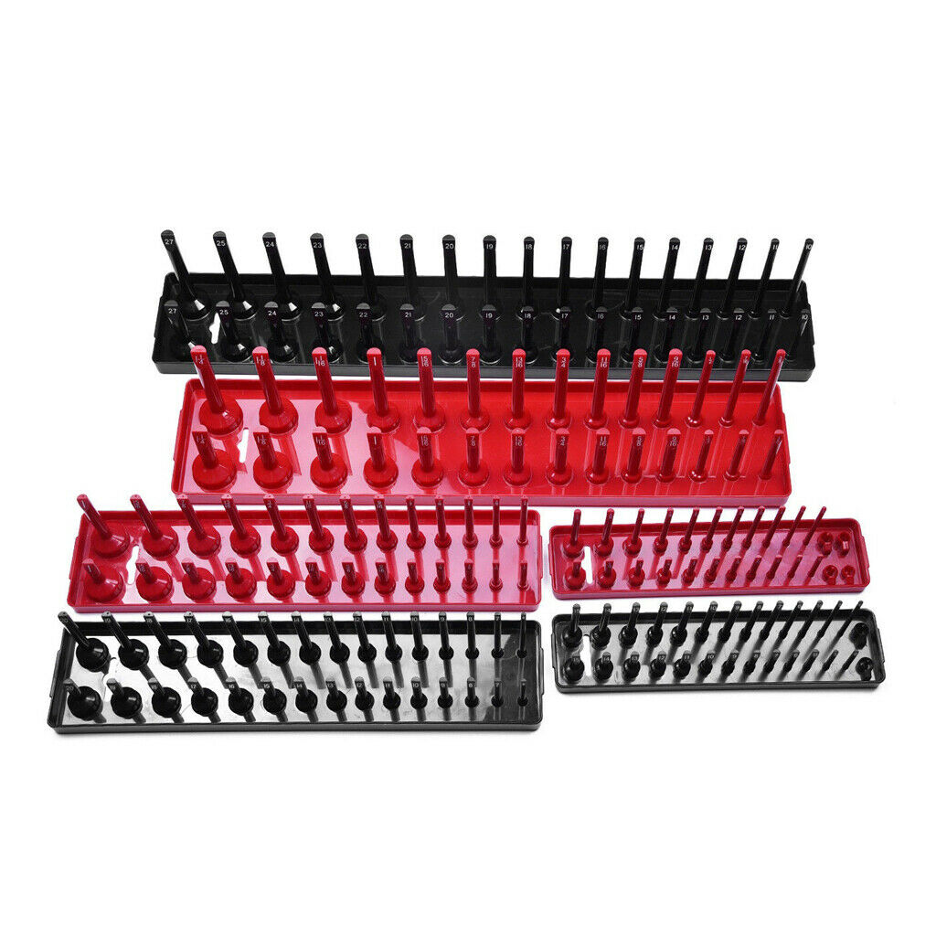 2x 1/4" Socket Tray Organizer for Desktop Drawer Workshop Toolboxes Time Saving