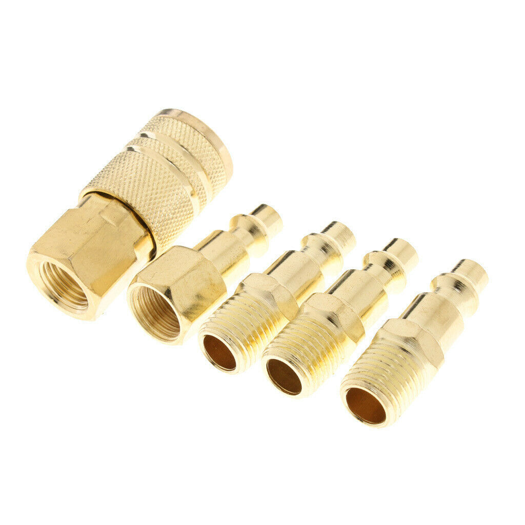 5Pcs Set 1/4" Quick Connect Coupler Air Line Hose Fittings Male Female Tool