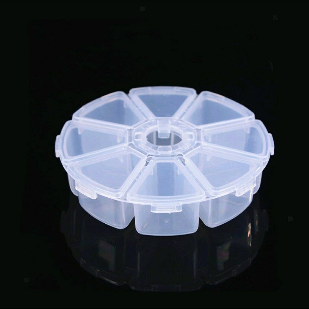 8 Value Round Transparent Electronic Components Storage Assortment Case