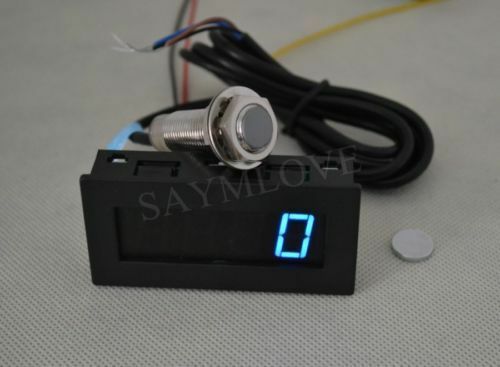 New Blue LED Tachometer RPM Speed Meter + Hall Proximity Switch Sensor NPN