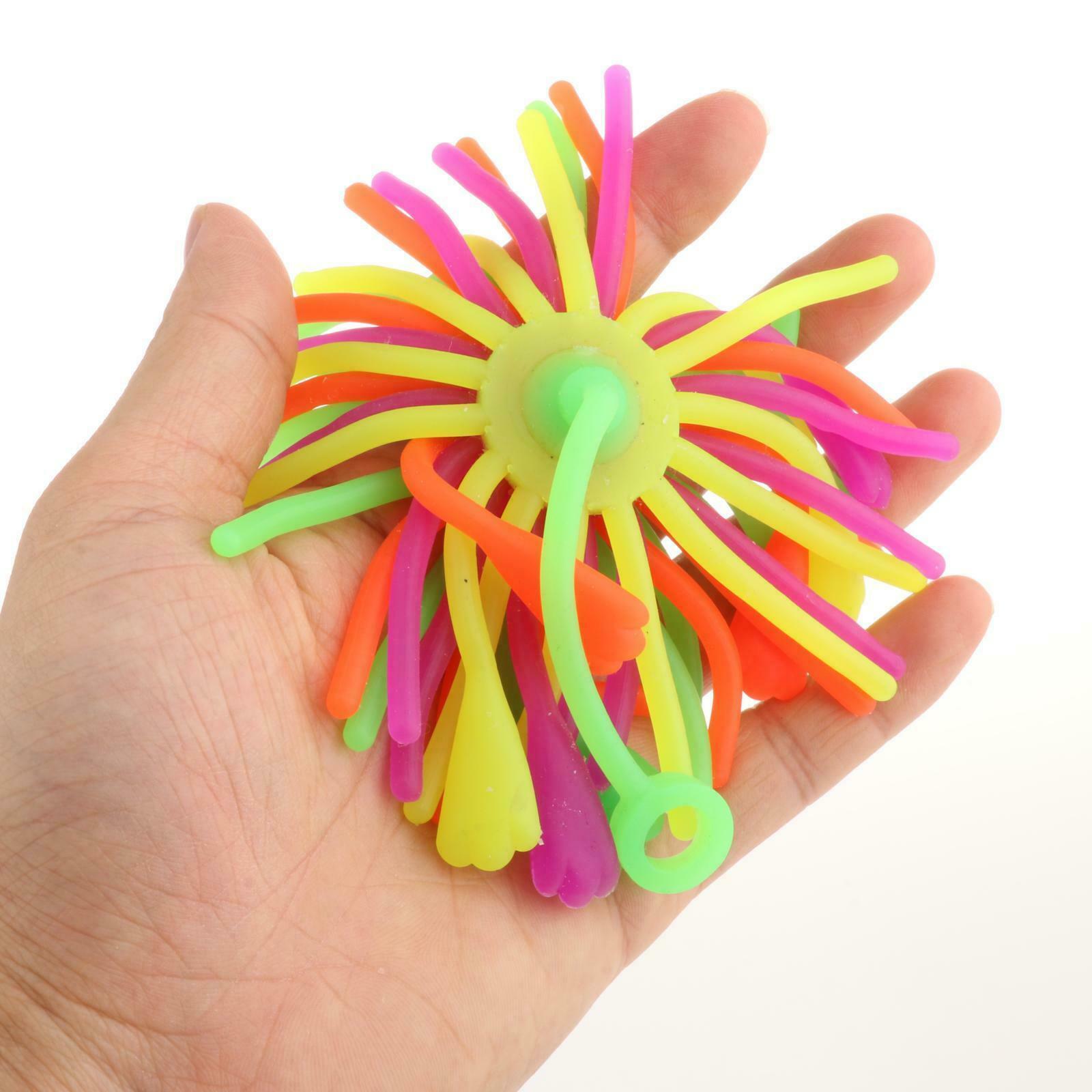 Stretchy String Noodles Ball Fidget Neon Kids Anti Stress Bouncy Ball Toys