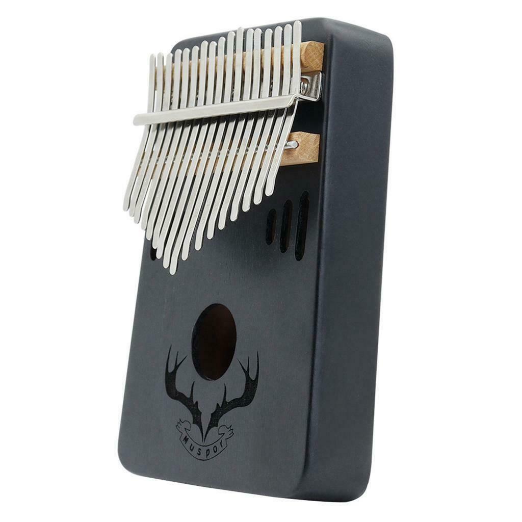 Mahogany 17Keys Kalimba Finger Piano Mini Gift 185x138x35mm w/ Bag Black