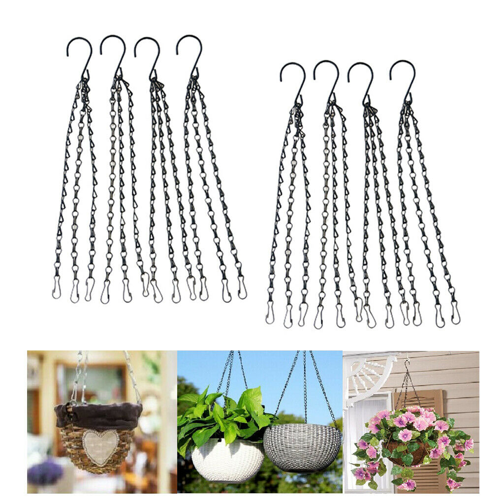 8x Durable Flowerpot Chain Hooks Bird Houses Hanging Hook Garden Fence Decor