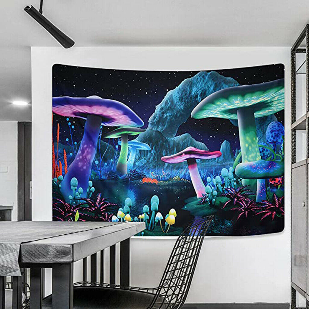 Mushroom Tapestry Psychedelic Wall Hanging Blanket Forest Fantasy Plant Drom