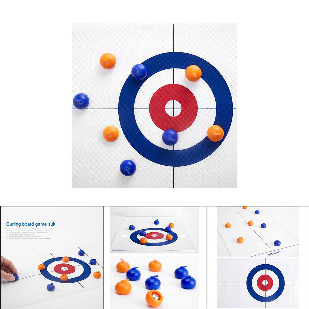 Mini Indoor Tabletop Curling Game with 8 Rollers Family Games for Indoor