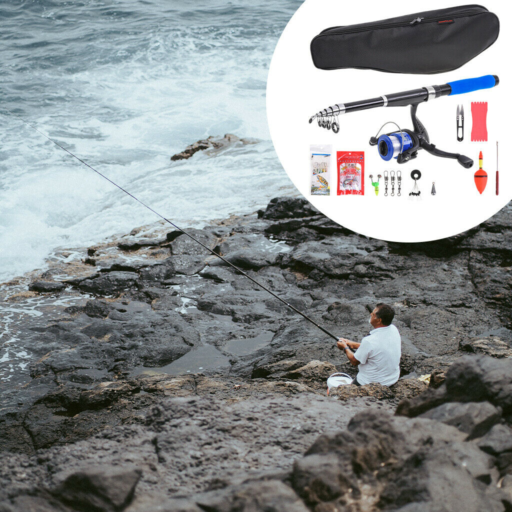 Fishing Rod Reel Combos FRP Fiber Telescopic Pole Reel Kit Gear Accessories