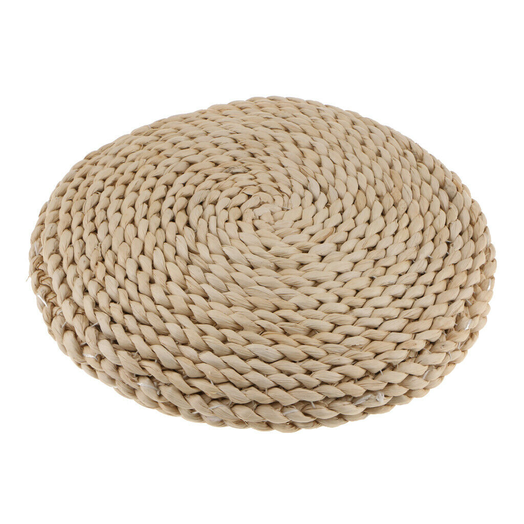 Functional Straw Futon Seat Cushion Dia. 30cm Tatami Yoga Meditation Pouf