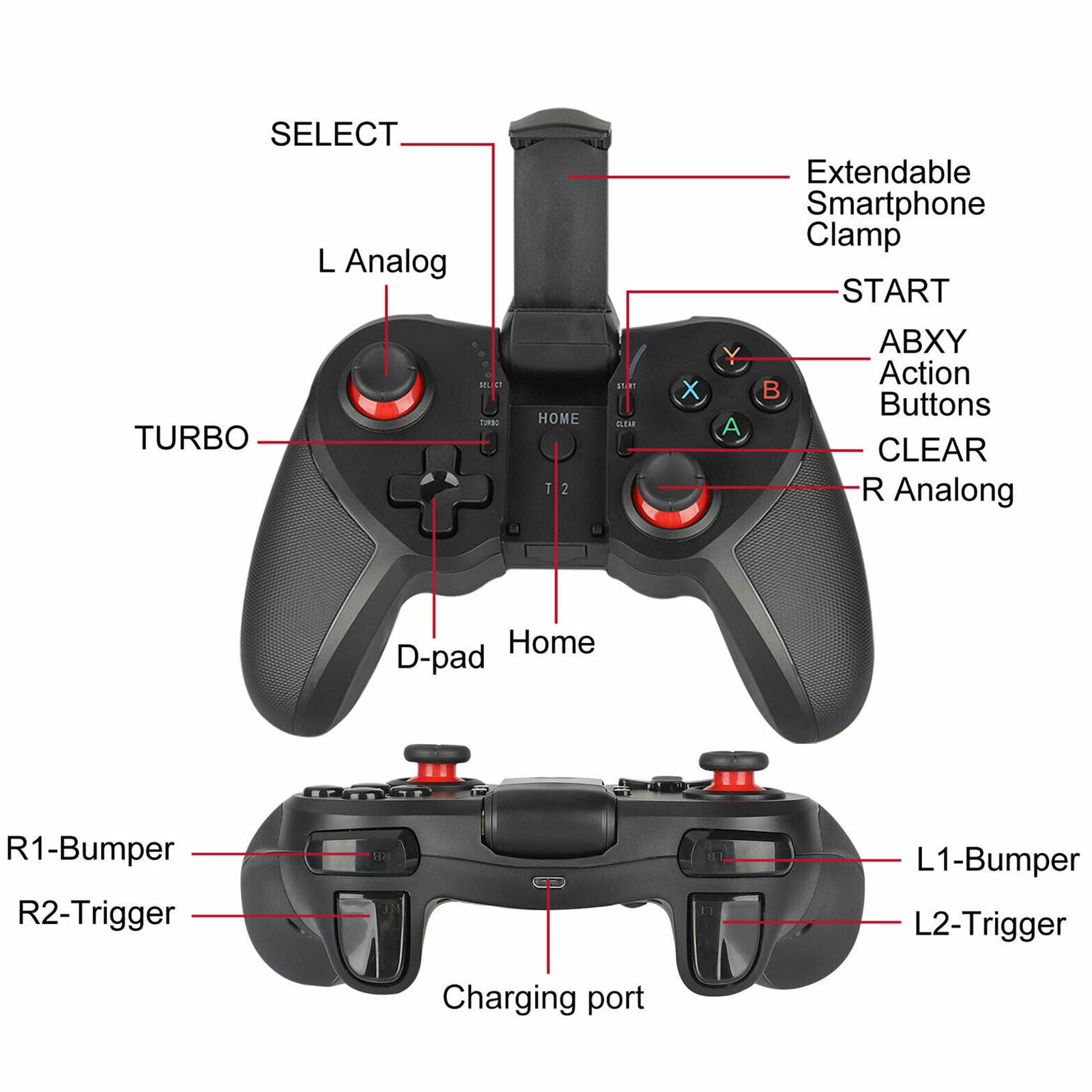 Wireless Bluetooth Gamepad Game Controller Joystick For IOS Phone Tablet