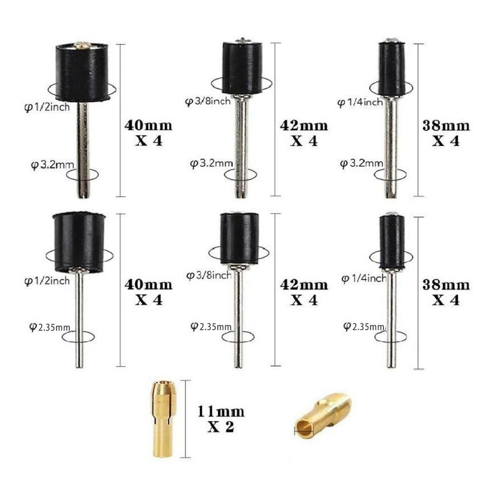458PCS Nail Drill Sanding Band Drum Sander Sleeves Rotary Tool Bits Pedicure