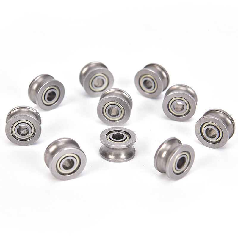 10pc U624ZZ U groove ball bearing guide pulley for rail track linear 4*1 .l8