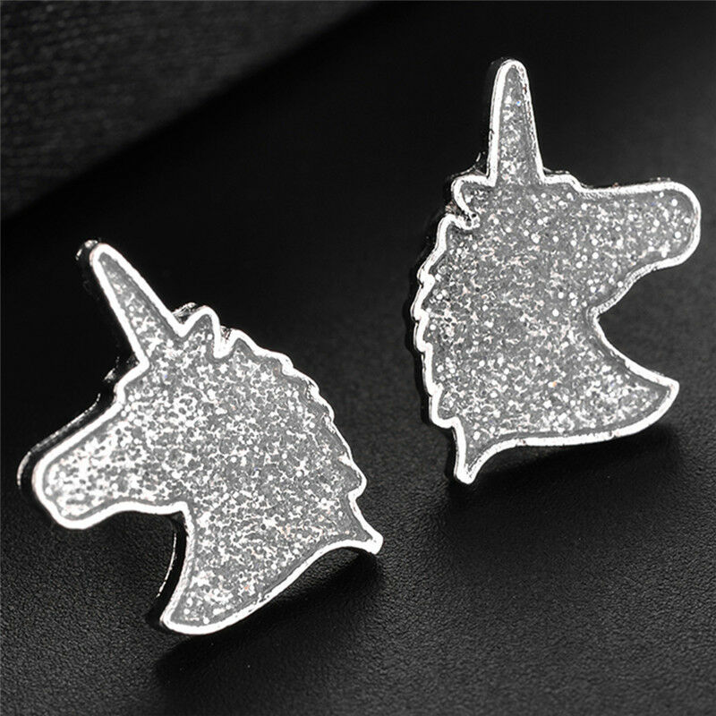 Ear Stud Earrings Cartoons Animal Glitter Horse Earrings Women Jewelr Qx