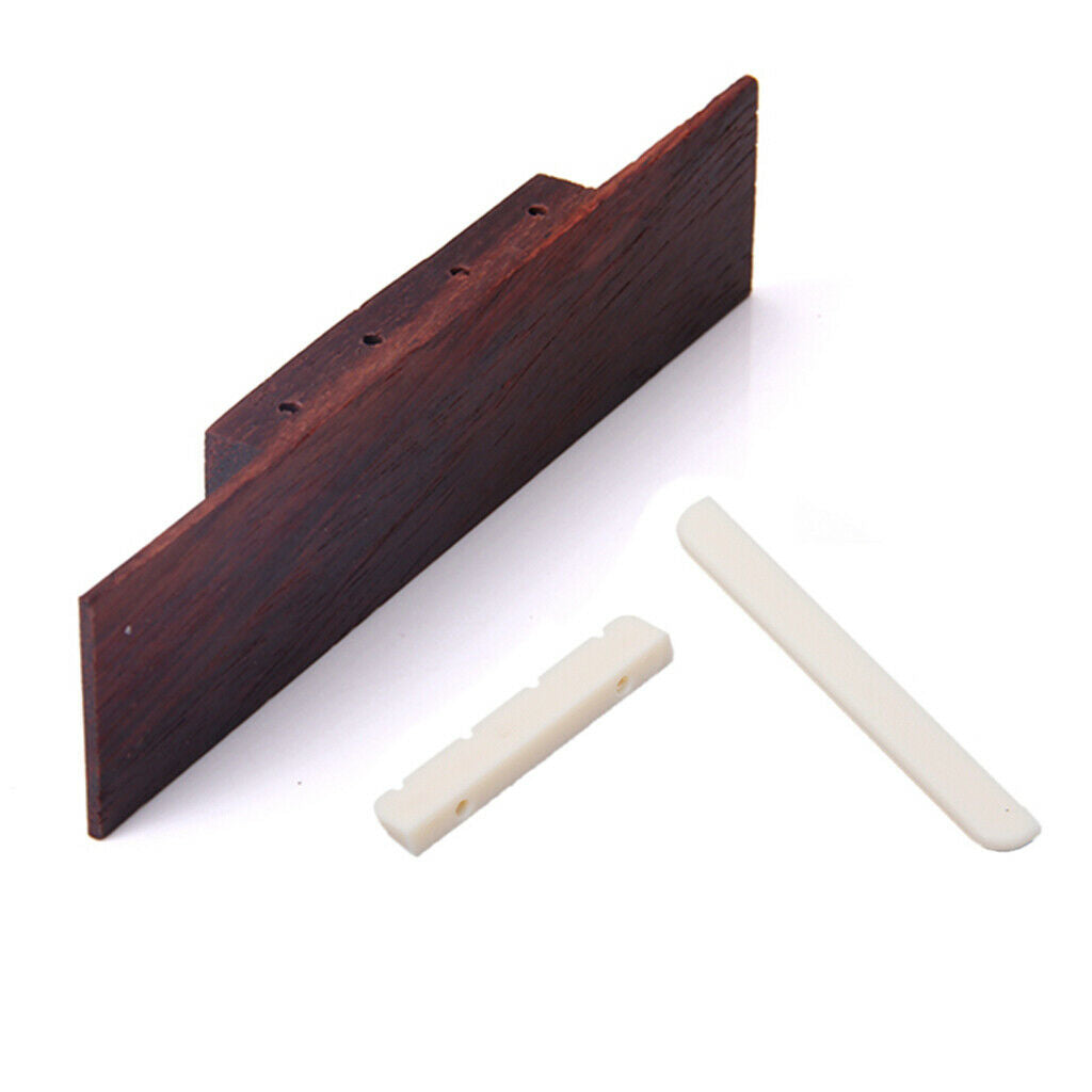 4 Sting Rosewood Bridge & Nut And Saddle Set For Ukulele